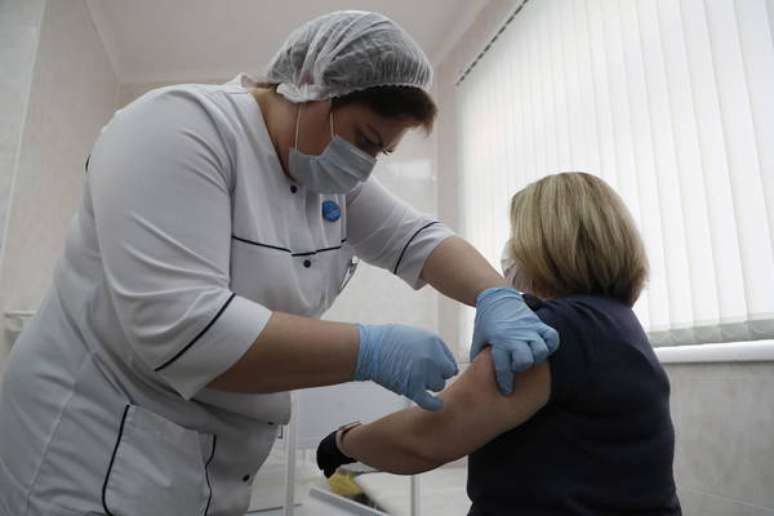 Vacinação contra Covid-19 em Moscou, na Rússia