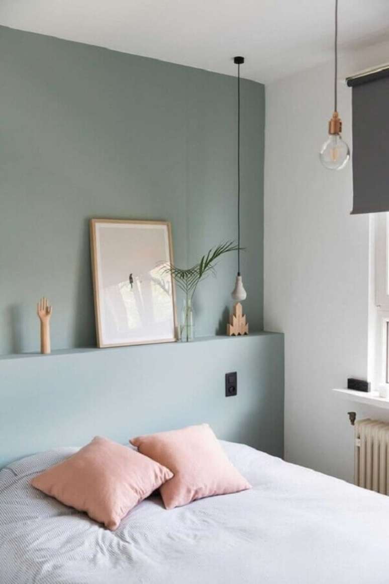 32. Parece verde menta para decoração de quarto minimalista planejado – Foto: Pinterest