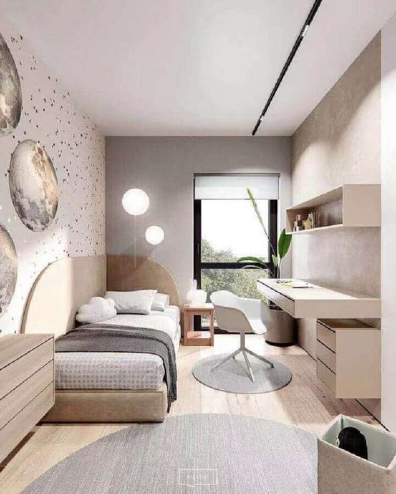 47. Móveis planejado para quarto minimalista de solteiro – Foto: Home Designing
