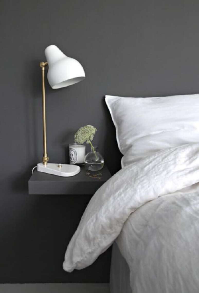 54. Luminária charmosa para decoração de quarto minimalista cinza – Foto: Archzine