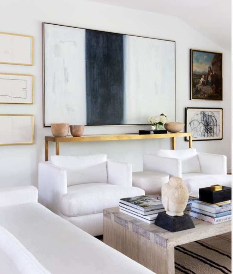 49. Quadros cl&aacute;ssicos para sala de estar &ndash; Via: Ines Mazzotta