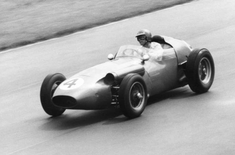 DBR4 2 com Shelby no GP da Gr&atilde;-Bretanha de 1959, em Aintree.