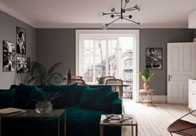 15. Para um design mais sofisticado, opte pelo modelo de lustre industrial preto. Fonte: Pinterest