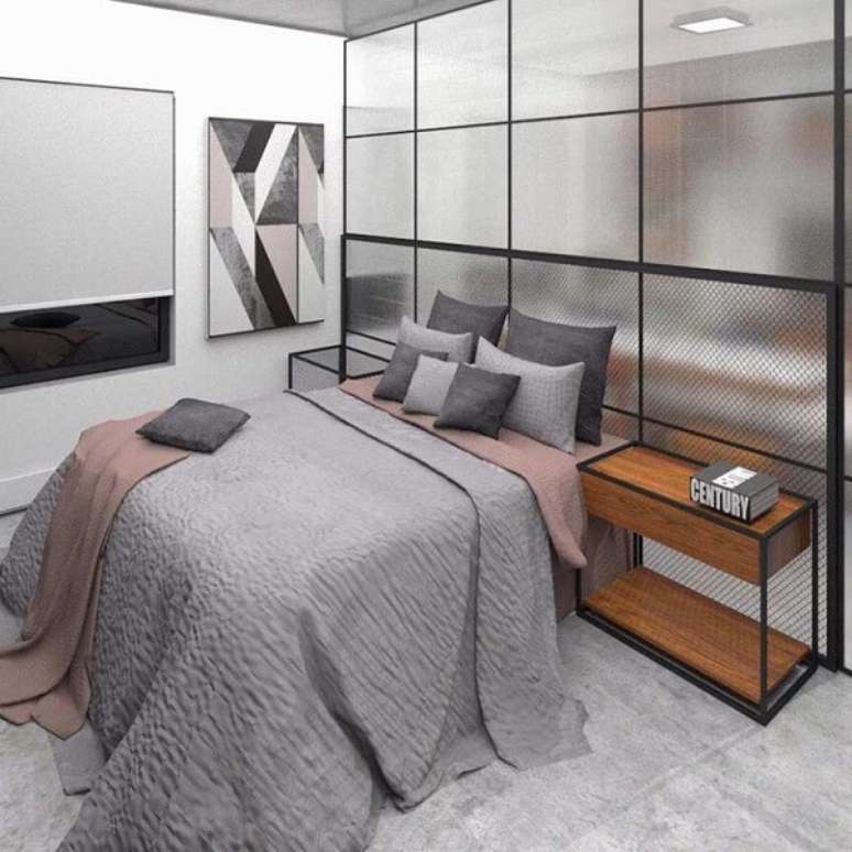 22. Modelo de quarto com suíte moderno e jovial. Fonte: Pinterest