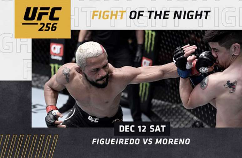 Deiveson Figueiredo e Brandon Moreno fizeram a 'Luta da Noite' do UFC 256 (Foto: Reprodução)