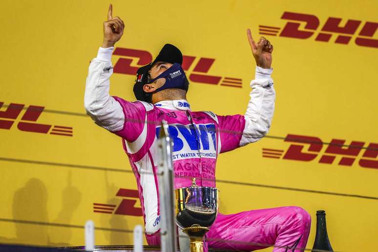 Sergio Pérez celebra primeira vitória na F1 