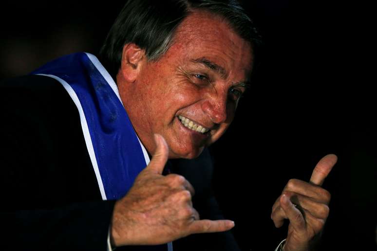 Presidente Jair Bolsonaro gesticula durante cerimônia no Palácio do Itamaraty em outubro.
REUTERS/Adriano Machado