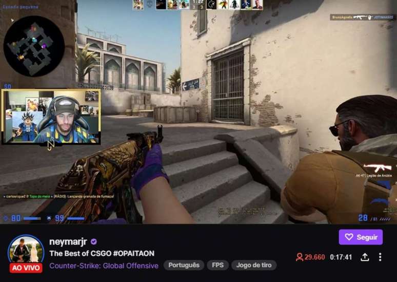 Live de Neymar jogando CS:GO (Foto: Reprodução / Twitch)