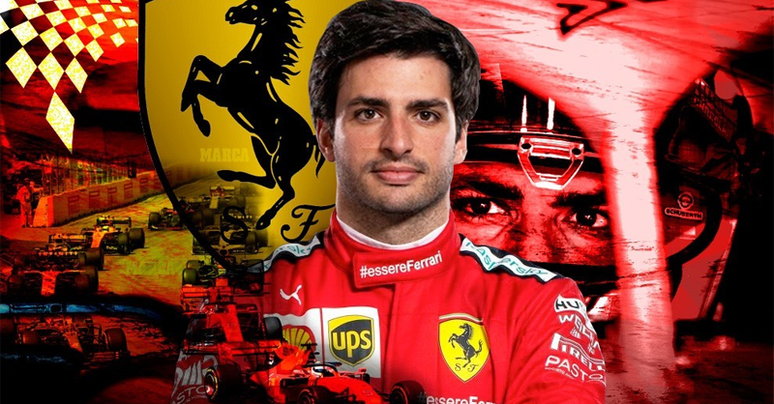 Carlos Sainz na Ferrari: ainda lhe falta experi&ecirc;ncia, como a Charles Leclerc.