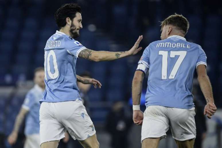 Immobile e Luis Alberto marcaram os gols (Foto: Filippo MONTEFORTE / AFP)