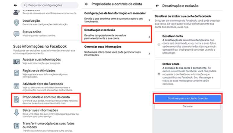 Como desativar ou excluir sua conta do Facebook