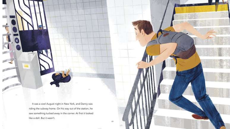 O livro infantil 'Our Subway Baby', de autoria de Peter e ilustrado por Leo Espinosa, conta a história de Kevin