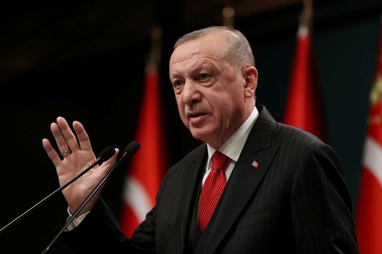 Presidente da Turquia, Tayyip Erdogan 
30/11/2020
Comunicação do Gabinete Presidencial/Divulgação via REUTERS
