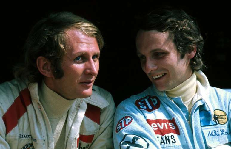 Helmut Marko e Niki Lauda no início dos anos 70: época de grandes pilotos austríacos.