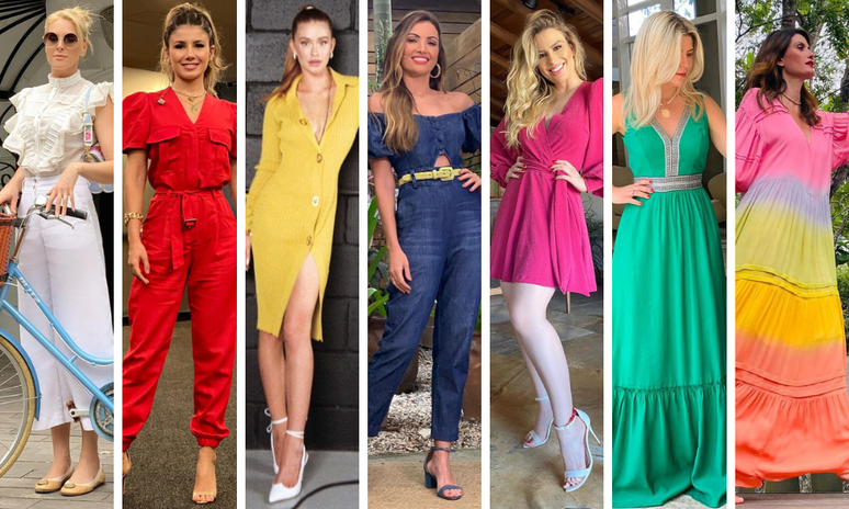 Famosas vestem looks coloridos (Fotos: Instagram/Reprodução)