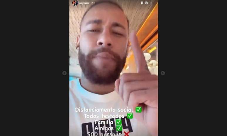 Neymar postou vídeo no Instagram com a mesa do jantar