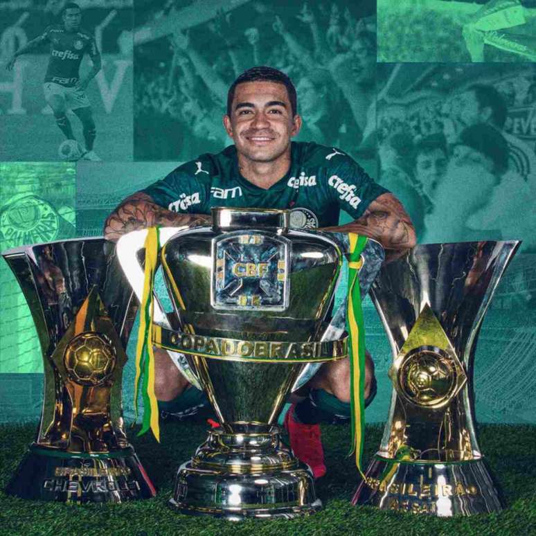 Contando com o estadual, Dudu tem quatro títulos pelo Verdão (Foto: Divulgação/Palmeiras)