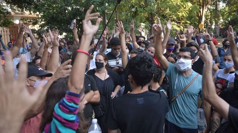 Centenas de ativistas e intelectuais fizeram protestos sem precedentes em novembro passado na sede do Ministério da Cultura de Cuba