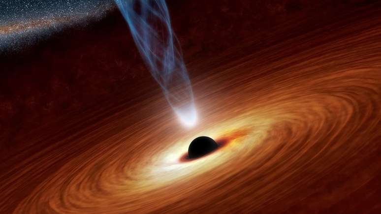 The singularity at the heart of a black hole produces heat so intense that extremely bright radiation is blasted out