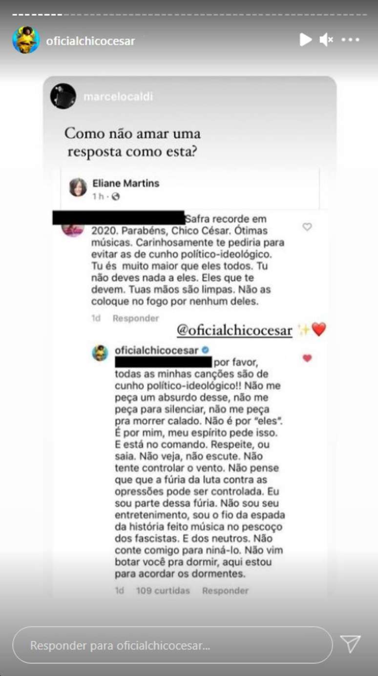 Story publicado por&nbsp;Chico C&eacute;sar