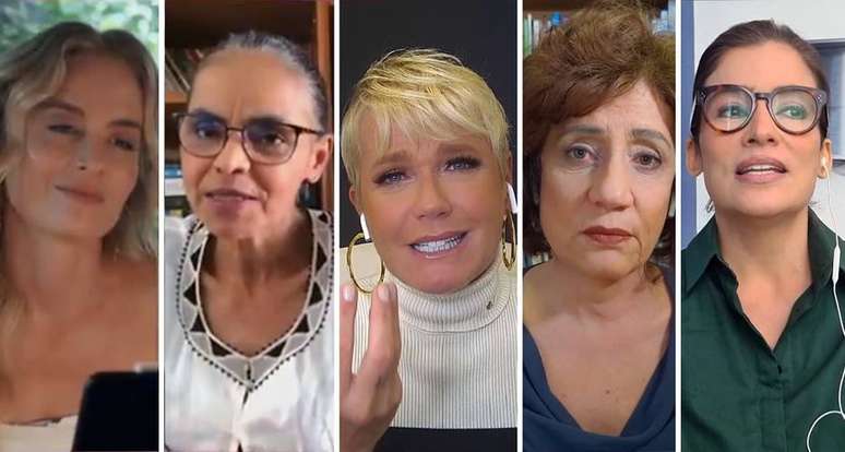 Angélica, Marina Silva, Xuxa, Miriam Leitão e Renata Vasconcellos em cenas de 'Cartas para Eva'