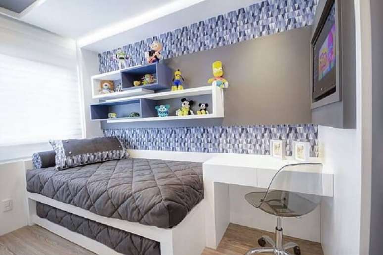 64. As prateleiras para quarto infantil são ótimas para guardar brinquedos. Fonte: Pinterest