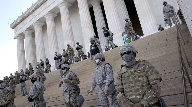 Em torno de 5 mil agentes da Guarda Nacional foram mobilizados em Washington durante os protestos do Black Lives Matter