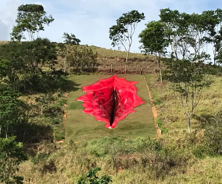 "Vulva gigante" foi construída em uma encosta, em Pernambuco, pela artista Juliana Notari