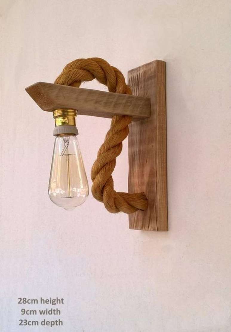 32. Arandela r&uacute;stica de corda &ndash; Via: Etsy