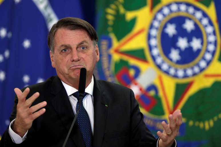 Presidente Jair Bolsonaro durante cerimônia no Palácio do Planalto
17/12/2020 REUTERS/Ueslei Marcelino