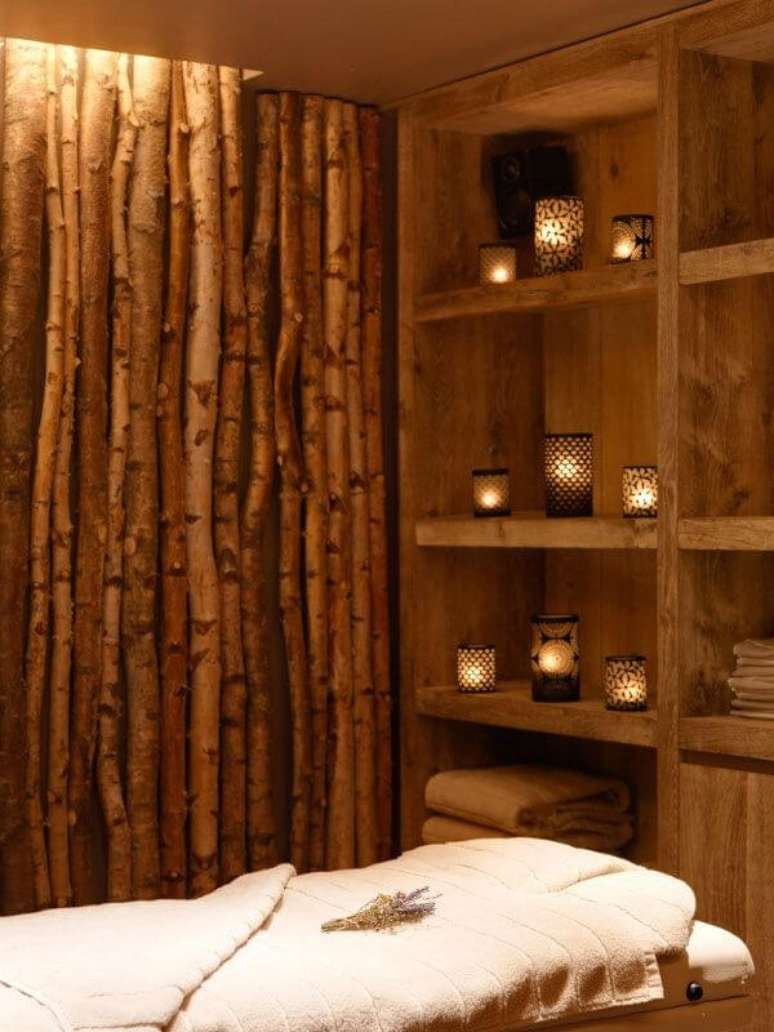 13. A cerca de bambu &eacute; muito utilizada em um ambiente de Spa. Fonte: Pinterest