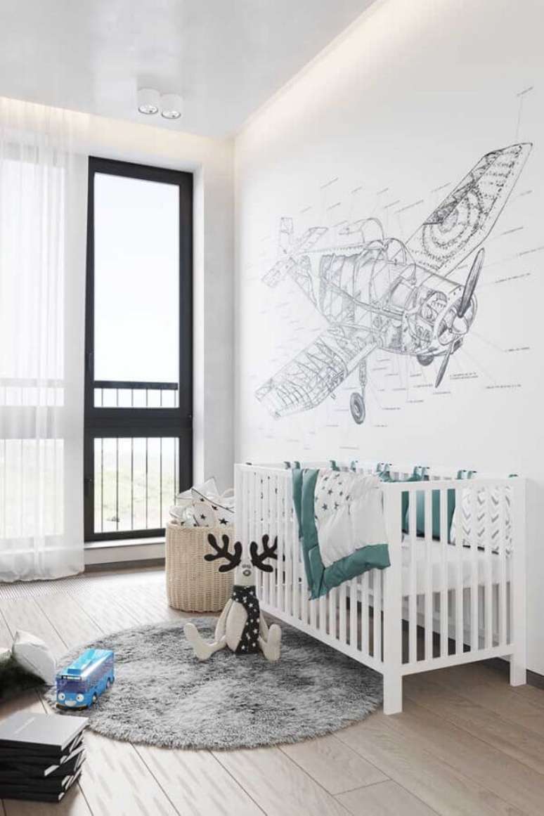 34. Cores claras para decoração de quarto de bebê simples – Foto: Pinterest