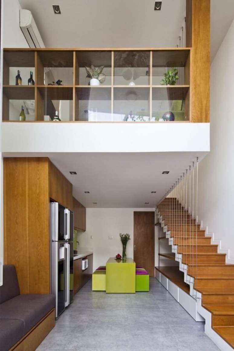 63. Se inspire no layout de loft para deixar sua casa sobrado moderno e jovial. Fonte: Pinterest