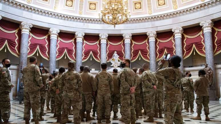 A Guarda Nacional protegeu o Congresso durante a abertura do processo de impeachment de Donald Trump