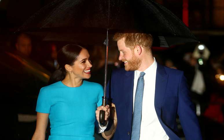 Pr&iacute;ncipe Harry e a esposa, Meghan Markle
05/03/2020
REUTERS/Hannah McKay