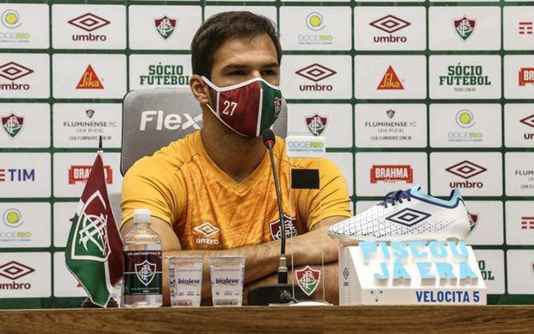 Muriel, goleiro do Fluminense, no CT Carlos Castilho (Foto: LUCAS MERÇON / FLUMINENSE F.C.)