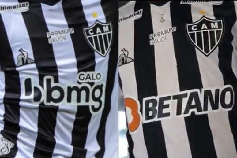 Troca de lugar: a marca do BMG vai para a parte traseira da camisa e a Betano ocupará o espaço máster do alvinegro-(Reprodução/Atlético-MG)