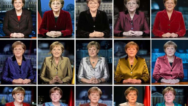 A primeira-ministra em discursos de Ano Novo entre 2005 e 2019: era Merkel acaba no fim de 2021