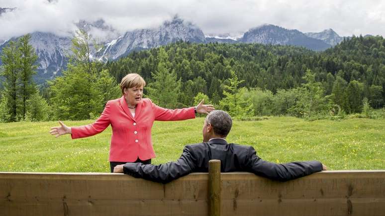 Merkel e o ex-presidente americano Barack Obama: imagem internacional da chanceler se consolidou como a de líder forte