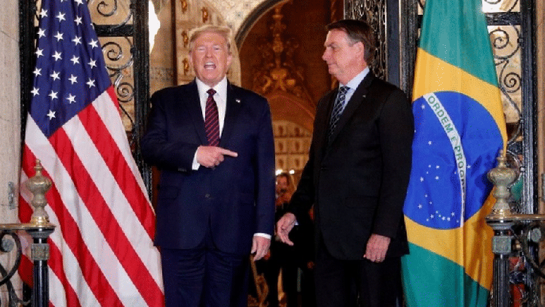 O presidente Jair Bolsonaro considera Donald Trump o seu principal aliado internacional