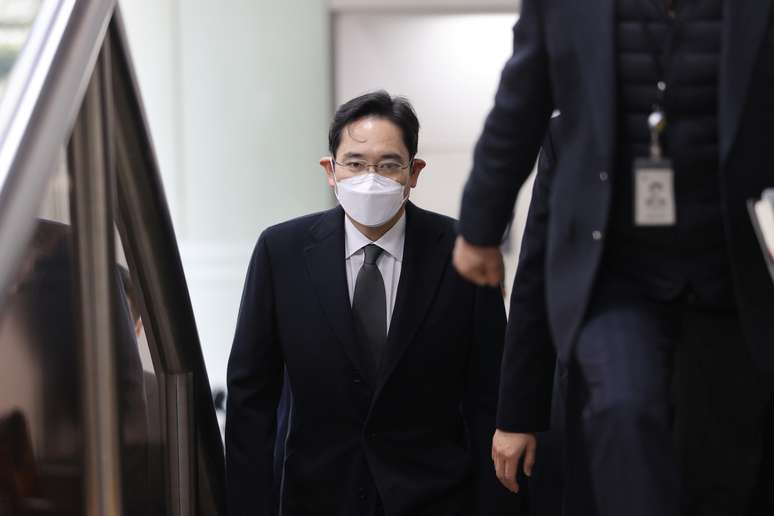 Jay Y. Lee, vice-presidente do conselho de administração da Samsung, chega a tribunal em Seul 
18/01/2021
Yonhap via REUTERS