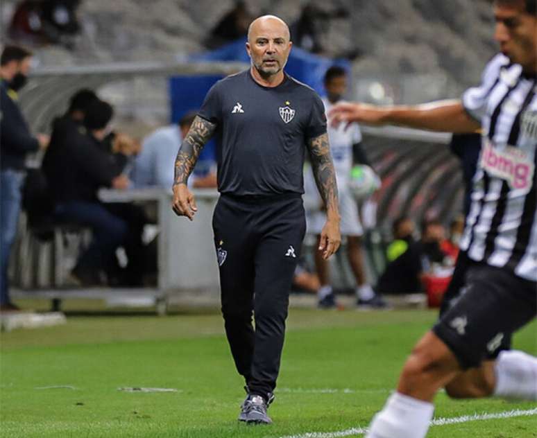 Sampaoli gostou da atuação de sua equipe, que jogou bem contra o Atlético-GO-(Pedro Souza / Agência Galo / Atlético)