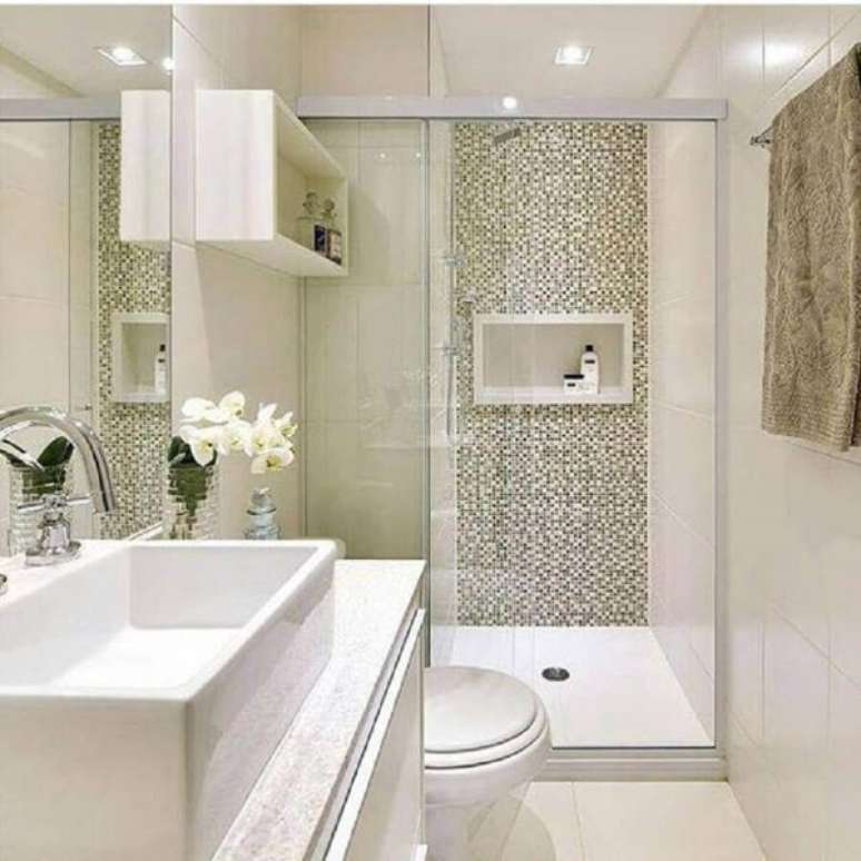 37. Decora&ccedil;&atilde;o clean para banheiro &ndash; Via: Mayla Mikaelian e Bianca Freitas