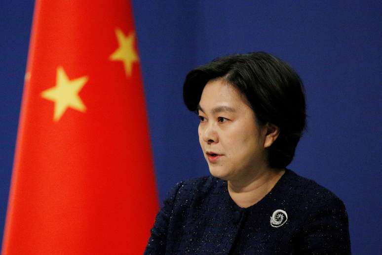 Porta-voz do Ministério das Relações Exteriores da China, Hua Chunying, durante entrevista coletiva em Pequim
07/01/2021 REUTERS/Florence Lo