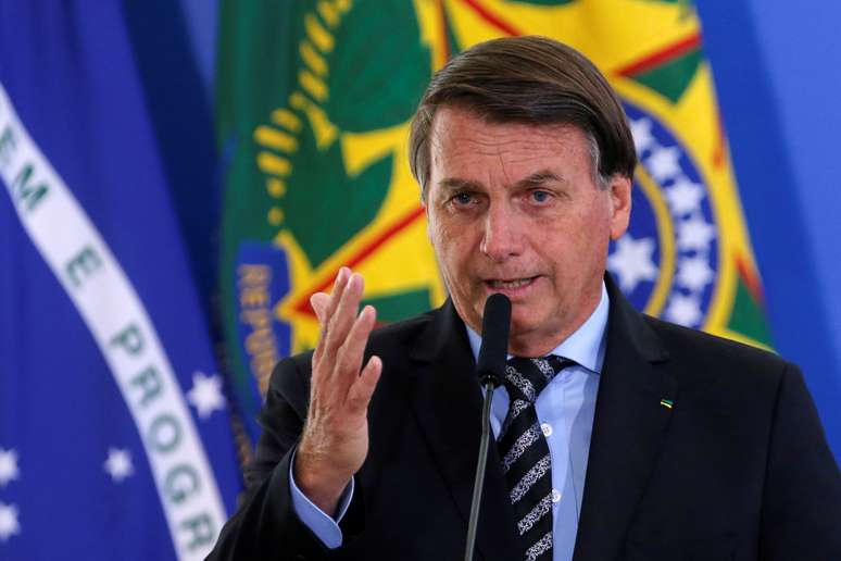 Bolsonaro durante cerimônia no Palácio do Planalto
 26/11/2020 REUTERS/Adriano Machado