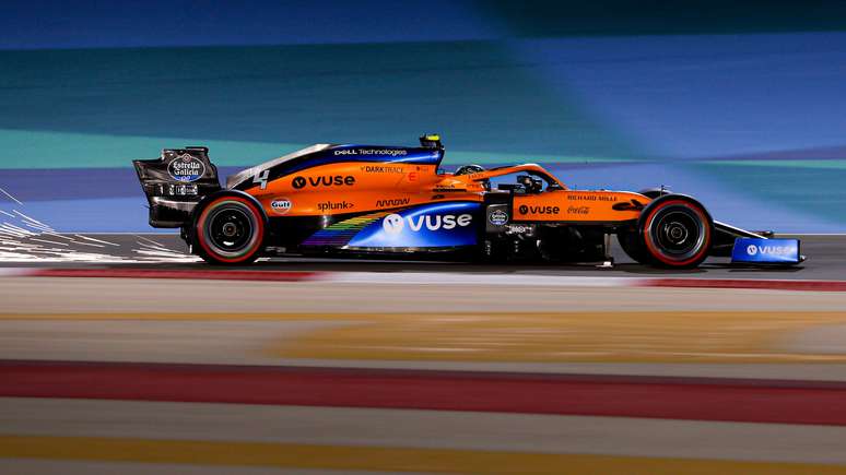 Carro da McLaren na F&oacute;rmula 1: v&aacute;rios patrocinadores e nenhum como principal.