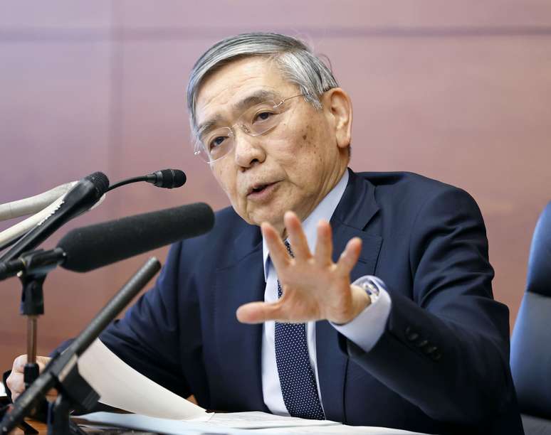 Presidente do Banco do Japão, Haruhiko Kuroda. Mandatory credit Kyodo/via REUTERS 