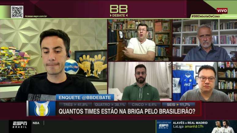 Programa 'Bate Bola Debate", da ESPN, que foi exibido nesta tarde (Foto: Reprodução/ESPN)