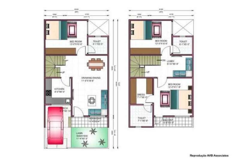 42. Planta completa de sobrado &ndash; Via: AVB Associates