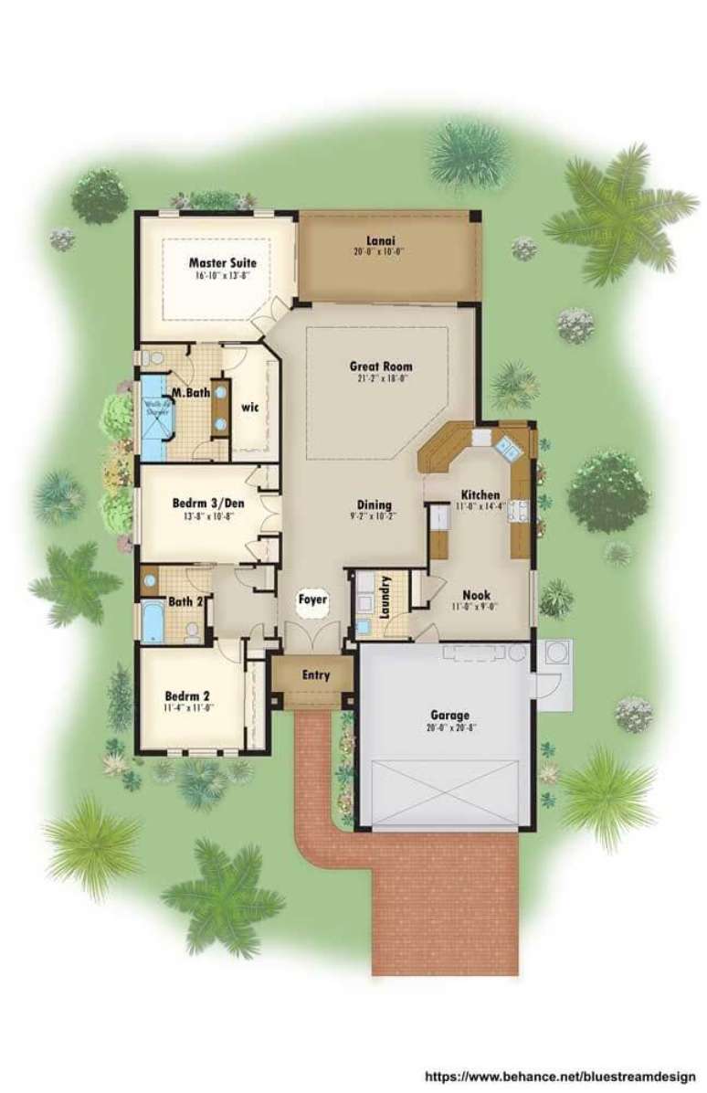 45. Planta de sobrado com c&ocirc;modos &ndash; Via: Blue Stream Design